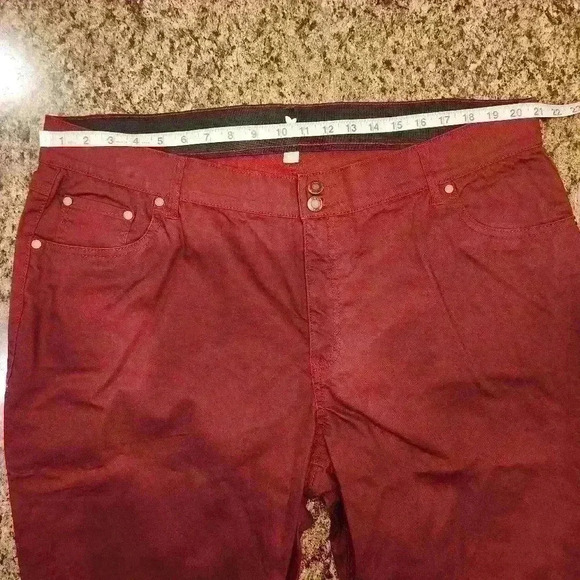 New Woman Within Plus Size 5-Pocket Style Red Avila Jeans 24W Skinny - Picture 3 of 9